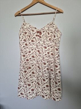 Trixxi Cream Mini Dress with Rust Floral Print